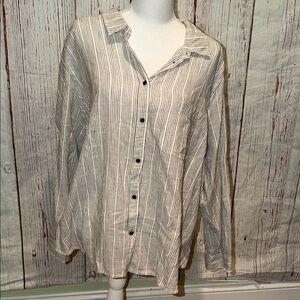 Lucky Brand Black and White Striped Shirt